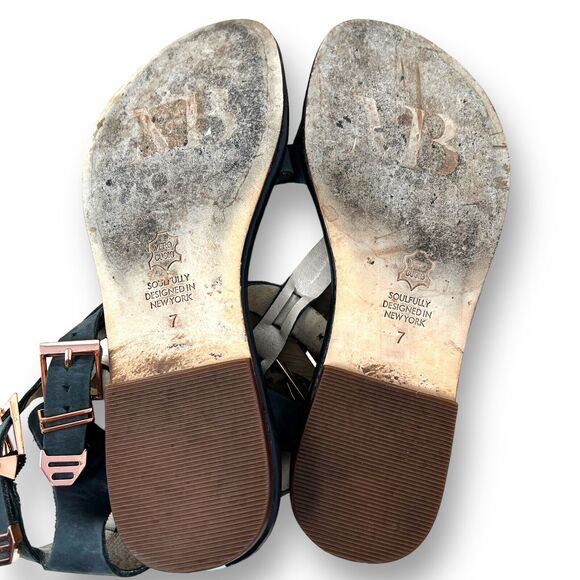 Matt Bernson Gladiator Sandal Studded Nubuck Leather Open Toe T Strap 7 - Picture 7 of 13